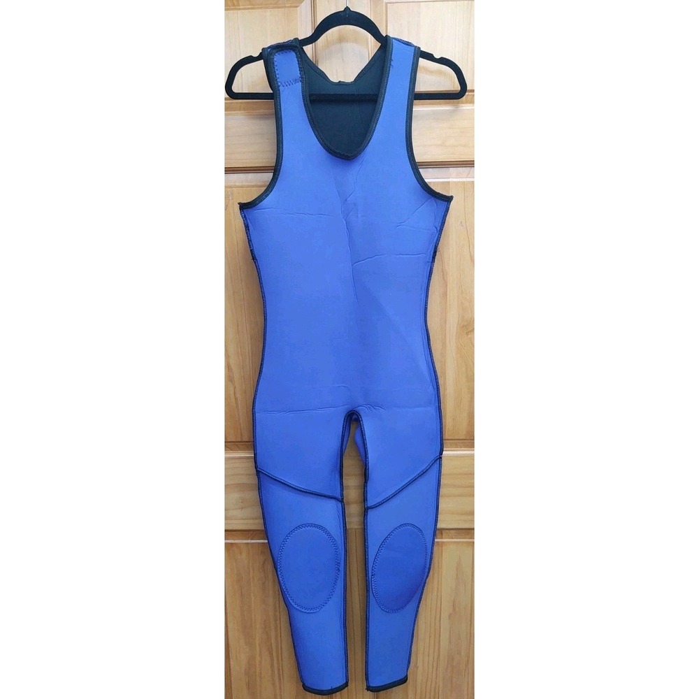 Full Length Sleeveless Wetsuit Padded Knees Made USA Unisex Size XS Blue
